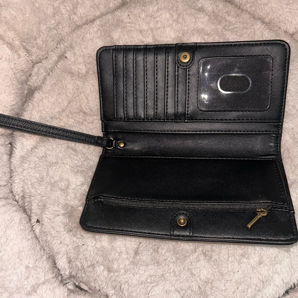 Black Wallet with Wrist Strap
